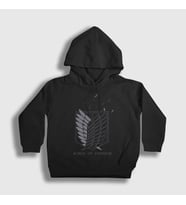 Presmono Unisex Çocuk Siyah Survey Anime Attack On Titan Kapüşonlu Sweatshirt 124890tt