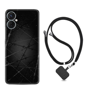 Tecno Spark 9T Kılıf Silikon Boyun Askılı İpli Desenli Silikon Dikenli Tel 1779