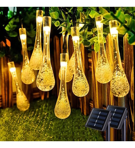Solar 5 Metre 20 LED Günışığı Damlacık Dış Mekan Işıkları, Güneş Enerjili LED Işıklar