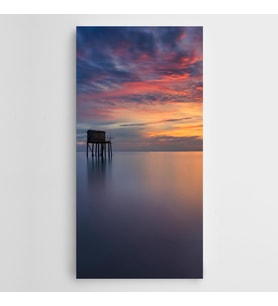 Deniz Üzerinde Ev Panoramik Kanvas Tablo