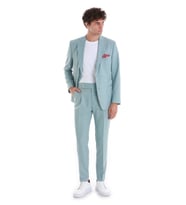 Mavi Slim Fit Düzi Mono Yaka Klasik Takım Elbise
