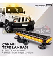 Acil Durum İkaz Lambası Farklı Çakar Modlu 4 Way 4 Yönlü Turuncu 54 CM