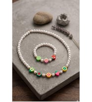 MEYVELİ KRİSTAL BONCUK ÇOCUK KOLYE KÜPE SET