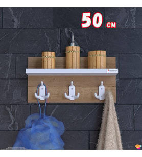 Modilayn Kedi Serisi 3’lü Banyo Askısı Seti: 46,4x18 cm 9 Kancalı Raflı Düzenleyici, Yer Tasarrufu
