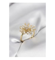 Mey İthalat® Gold Renk Karahindiba Model Zirkon Taşlı Kadın Yüzük