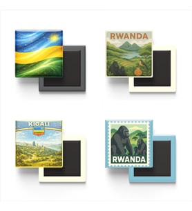 Buzdolap Magnetleri - Ruanda Kigali - Rwanda - 4'lü Set Magneti