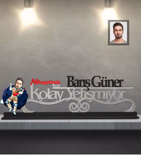 Kişiye Özel Uzay Karikatürlü Kolay Yetişmiyor Ahşap Biblo Bay-1