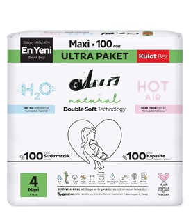 Natural Double Soft Külot Bez Ultra Paket 4 Beden 100 Adet
