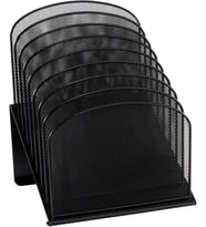 Ürünler Onyx Mesh 8 Katmanlı Dikey Masaüstü Organizatör 3258BL, Siyah Toz Boya Kaplama, Dayanıklı Çelik Hasır İnşaat, Yerden Tasarruf Sağlayan İşlevsellik
