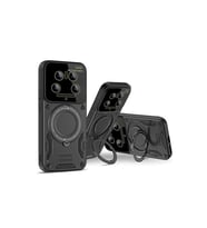 Xiaomi Mi 14 Ultra Kılıf Joy Lens Standlı Kapak - Koyu Yeşil
