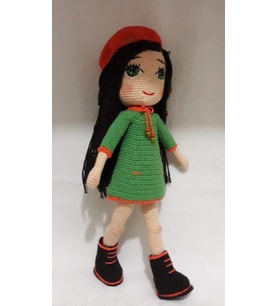 Şapkalı İpek Bebek Amigurumi Organik Oyuncak