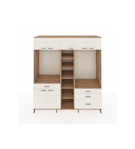 Kronos Dolap 11 Raflı 4 Çekmeceli 2 Askılı 220x59x243 Çam-Aytaşı/Aytaşı