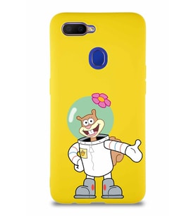 Oppo A5S Soft Premier Kapak Sandy Tasarımlı Silikon Kılıf - Sarı (Şeffaf)