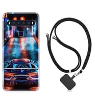 TCL 10L 10 Plus 10SE 20E 20SE 30 L7 Kılıf Boyun Askılı Silikon Neon Cars 1724