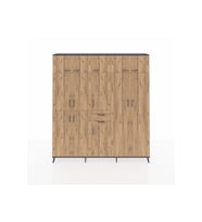 Arges Gardrop 10 Raflı 2 Çekmeceli 3 Askılı 220x30x243 Antrasit-Çam