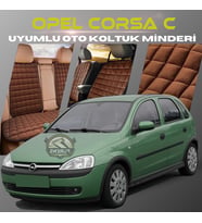 Opel Corsa C Kahverengi Renk Tay Tüyü Cepli & Terletmez Sırtlı Oto Koltuk Minder Seti - Koltuk Koruma Kılıfı (ÖN & ARKA TAM SET)