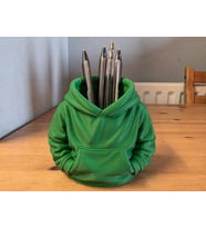3D Baskı Kapüşonlu Sweatshirt Kalemlik - Masaüstü Organizer-Yeşil