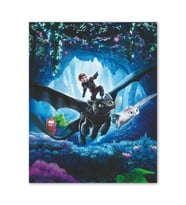 Ahşap Tablo Ejderhanı Nasıl Eğitirsin 3 Hıçgıdık Ve Dişsiz Uçuyor (25x35 Cm Boyut)