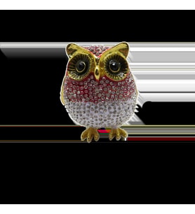Swarovski Taşlı Süslü Baykuş - Gizli Hazneli Masaüstü Hediyelik Süs Eşyası  Hediyelik Kutusunda (Karışık)