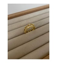 14 K Gold Kaplama 925 Ayar Gümüş 2'li Kemik Yüzük