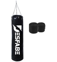 Desfabe Boxing Star 70x25 Cm Zincirli Boks Kum Torbası Siyah+El Sargı Bandajı