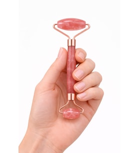 Gül Kuvars Taşı Roz Face Roller Çift Taraflı Orijinal Masaj Aleti