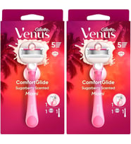 Venus ComfortGlide Sugarberry Kokulu Miami Kadın 5 Bıçaklı Tıraş Makinesi 2li paket
