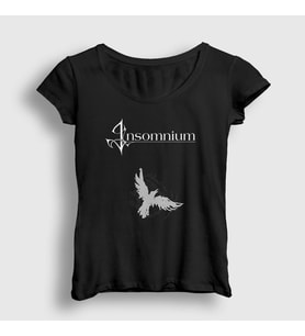 Presmono Kadın Siyah Crow Insomnium T-Shirt 151181tt