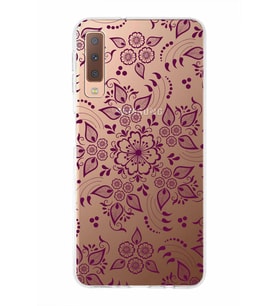 Samsung Galaxy A7 (2018)  Kapak Nostalji Desen Tasarımlı Şeffaf Silikon Kılıf