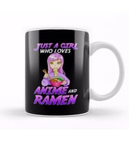Just A Girl Who Loves Anime & Ramen Kupa Bardak Porselen