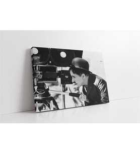 Siyah Beyaz Charlie Chaplin Kanvas Tablo