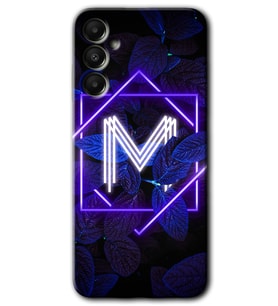 Galaxy A05s Kılıf HD Desen Baskılı Kılıf - Dark Neon Yaprak M Harfi