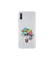 Samsung Galaxy A70 ile Uyumlu Splash Bukalemun Tasarımlı Şeffaf Silikon Kılıf