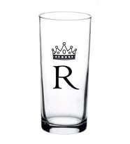 Taçlı R Harf Baskılı Rakı ve Meşrubat Bardağı Tekli