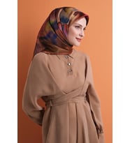 Armine Çiçek Desenli Sura İpek Eşarp 9603DS