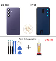 Samsung S24 Plus Mor Arka Pil Kapağı Batarya Kapağı Lazer Kesim + Yapıştırıcı ve Vida Seti