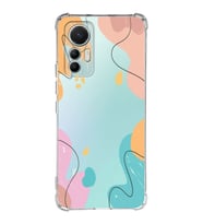 Xiaomi Mi 12 Lite Uyumlu Köşe Korumalı Antişok Kapak Karışık Renkler Tasarımlı Şeffaf Silikon Kılıf
