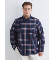 LCWAIKIKI Classic Bordo Regular Fit Uzun Kollu Ekose Erkek Gömlek