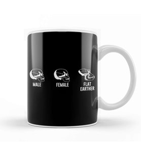 Male Female Flat Earther Skulls Flat Earth Kupa Bardak Porselen