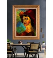 Altın Paspartulu Çerçeveli Tablo V545 (Gold)