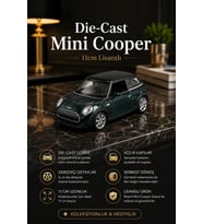 Cooper Diecast Metal Oyuncak Araba 11 cm Çek Bırak Yeşil