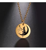 Kişiye Özel 925 Ayar Gümüş Büyücü Disk Kolye (Gold)