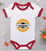 BK Kids Sunshine Tasarımlı Kırmızı Bebek Body Zıbın-1