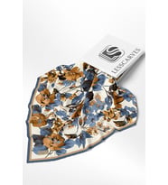 Lesscarves Pamuk İpek Eşarp Çiçek Desenli LS2206