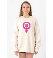 Vintage Purple Venus Symbol Hand Ekru Kadın 2ip Sweatshirt