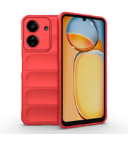 Xiaomi Poco C65 Kılıf Esnek TPU Oyuklu Arka Yüzey Tasarımlı Etnik Silikon Kılıf (Kırmızı)