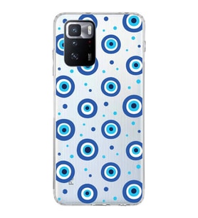 PrintiFy Xiaomi Poco X3 GT ile Uyumlu 1mm Slim Fit Nazar Boncuğu 1 Baskılı Şeffaf  Kılıf