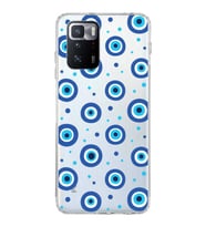 PrintiFy Xiaomi Poco X3 GT ile Uyumlu 1mm Slim Fit Nazar Boncuğu 1 Baskılı Şeffaf  Kılıf