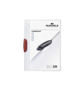 Durable Sıkıştırmalı Dosya SwingClip Ortadan Klipsli 30 Sayfa Kırmızı (25 Li Paket)