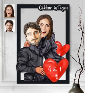 Kişiye Özel 3D  Ahşap Tablo Sevgililer Günü Hediyesi 30x40 -9